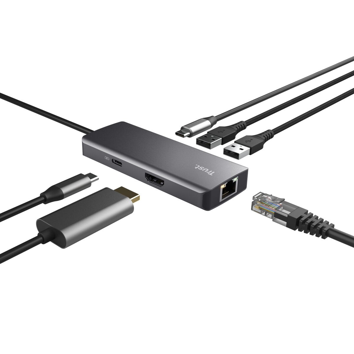 HUB USB Trust 24968 Srebrzysty (1 Sztuk)